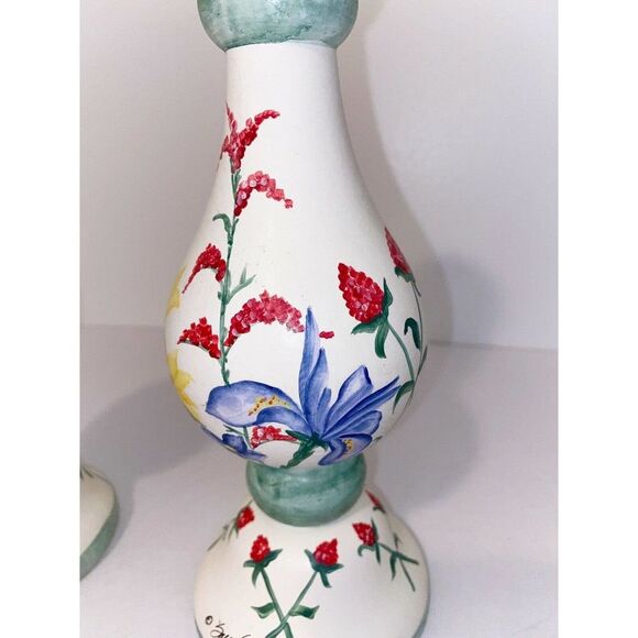 Sally Eckman Roberts Floral Candle Stick Holders - Picture 3 of 7
